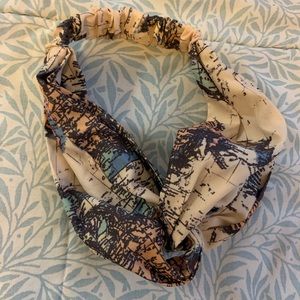 World map twisted headband